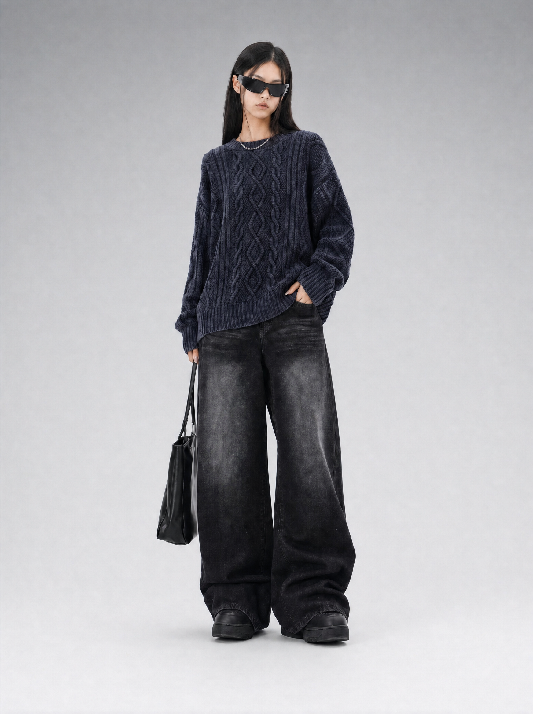 Ash Wash Wide-Leg Jeans