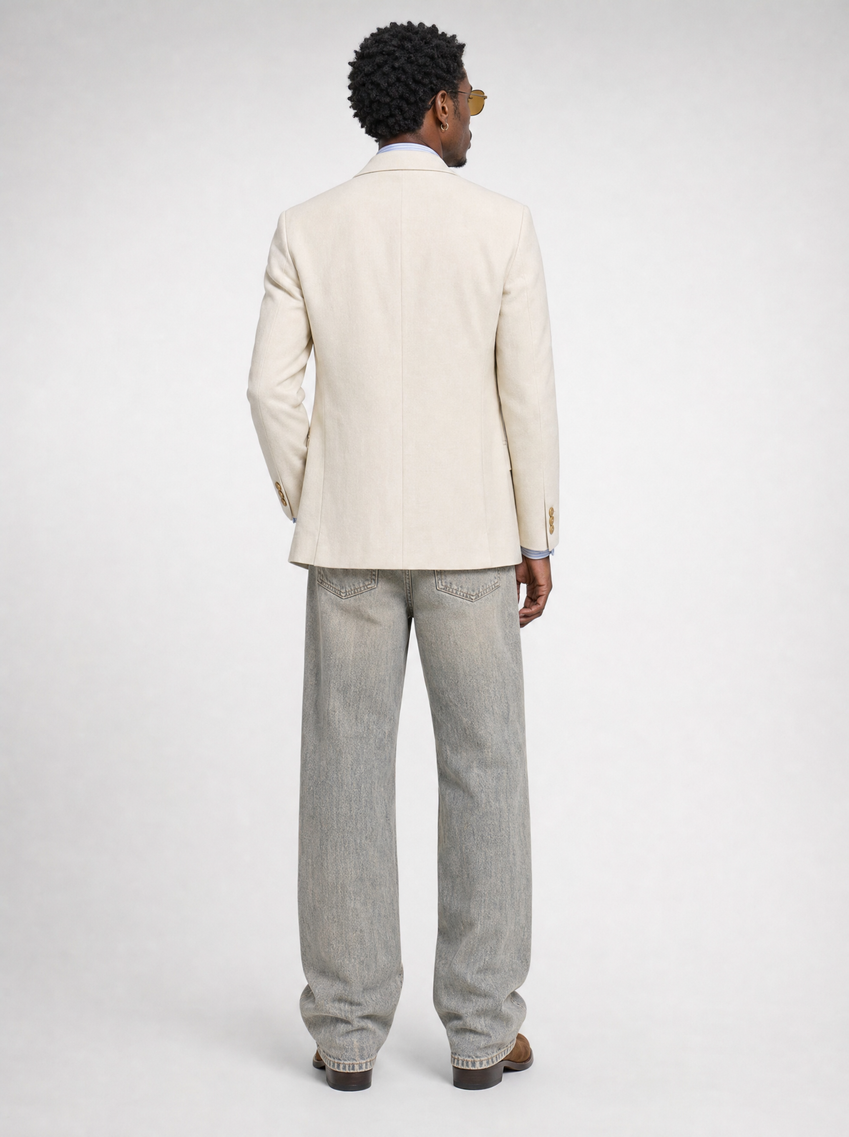 'Sand-dune' (Wash) Wide-Leg Jeans